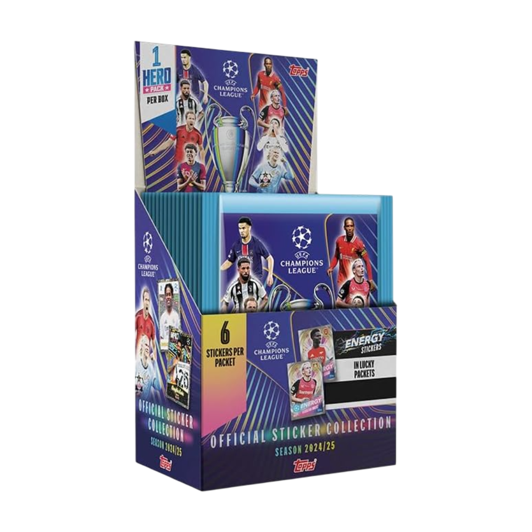 TOPPS - ÁLBUM PASTA DURA Y CAJA CON 51 SOBRES -  CHAMPIONS LEAGUE SEASON 2024 / 2025